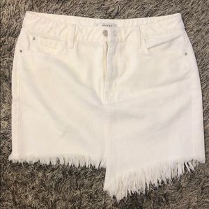 GUESS brand white denim mini skirt